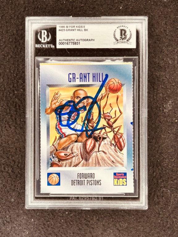 Grant Hill signed Pistons 1995 SI for Kids card BAS certified - AutographsForSale.com