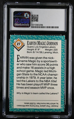 Magic Johnson LA Lakers 1989 SI for Kids card CSG grade 8.5 - AutographsForSale.com