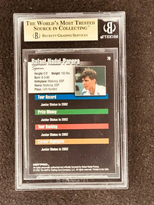 Rafael Nadal 2003 NetPro tennis RC 70 BGS 9.5 GEM MINT - AutographsForSale.com