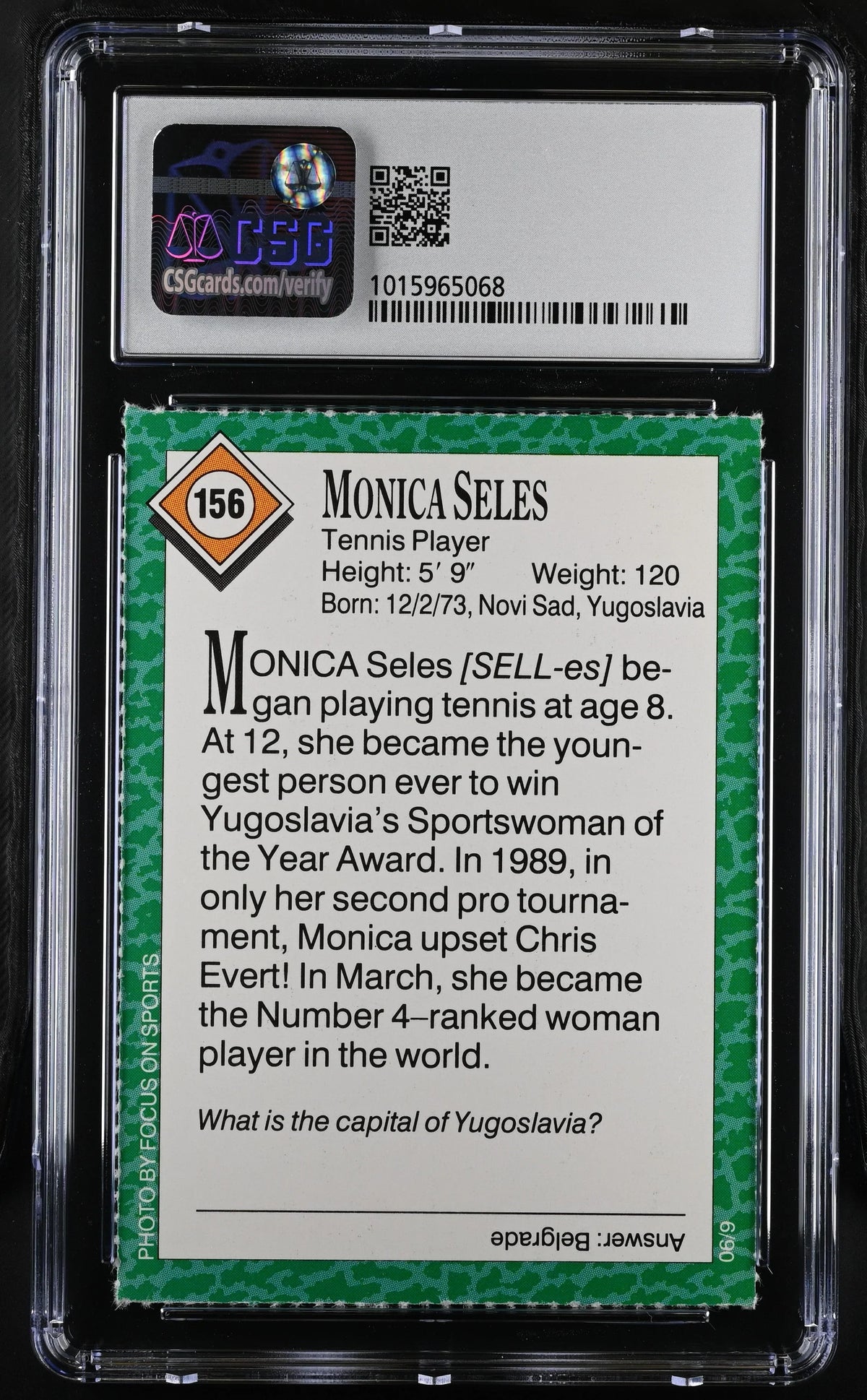 Monica Seles 1990 SI for Kids tennis RC CSG 9 MT - AutographsForSale.com