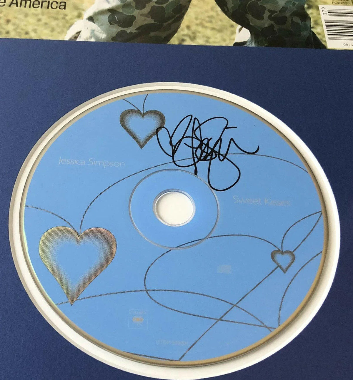 Jessica Simpson signed Sweet Kisses CD framed 2005 GQ bikini cover JSA - AutographsForSale.com