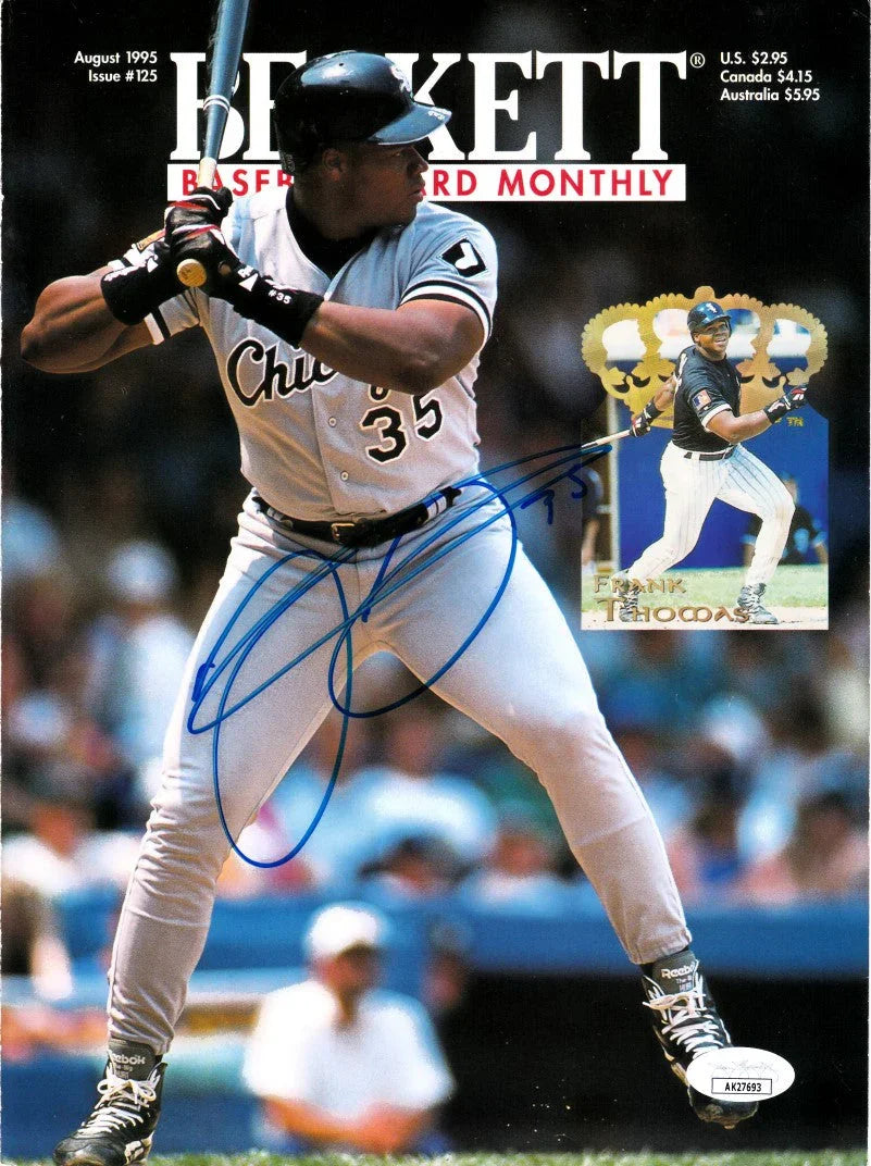 Frank Thomas signed White Sox 1995 Beckett Baseball cover JSA - AutographsForSale.com