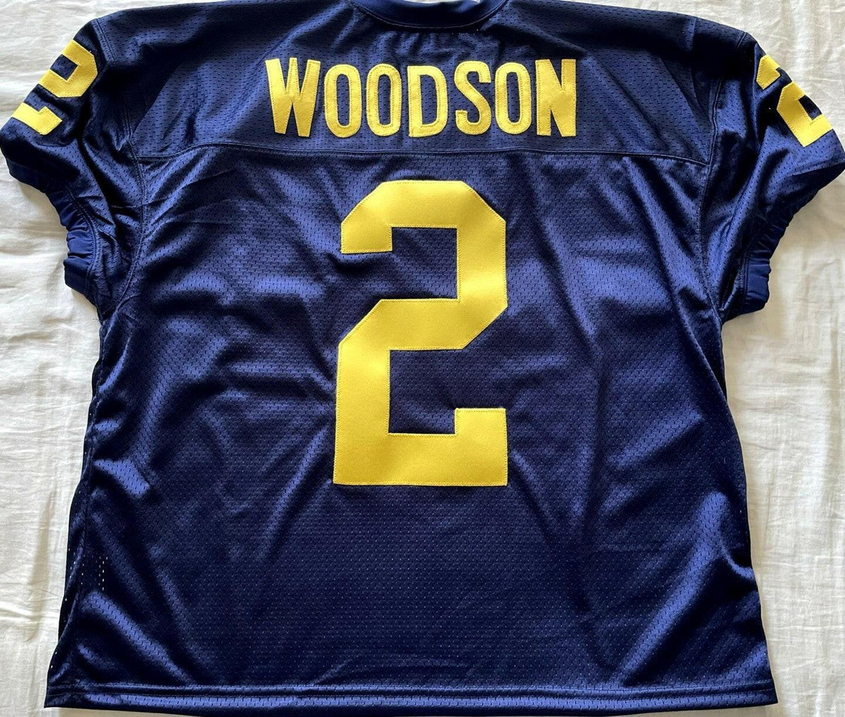 Charles Woodson Michigan Wolverines blue wide cut jersey - AutographsForSale.com