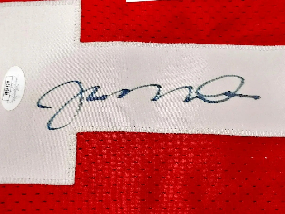 Joe Montana signed SF 49ers 1990 Wilson game model red jersey JSA - AutographsForSale.com
