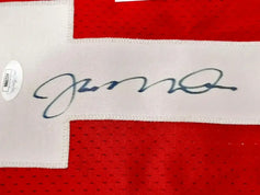 Joe Montana signed SF 49ers 1990 Wilson game model red jersey JSA - AutographsForSale.com
