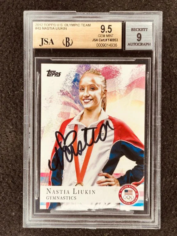 Nastia Liukin signed 2012 Topps US Olympic card JSA BGS 9.5 - AutographsForSale.com