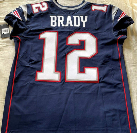 Tom Brady New England Patriots 2017 2018 Nike Elite game model blue jersey New - AutographsForSale.com
