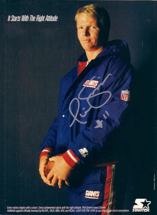 Phil Simms signed NY Giants Starter full page magazine ad - AutographsForSale.com