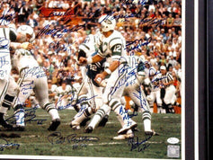 1968 NY Jets Super Bowl 3 team signed 16x20 photo framed Joe Namath JSA - AutographsForSale.com