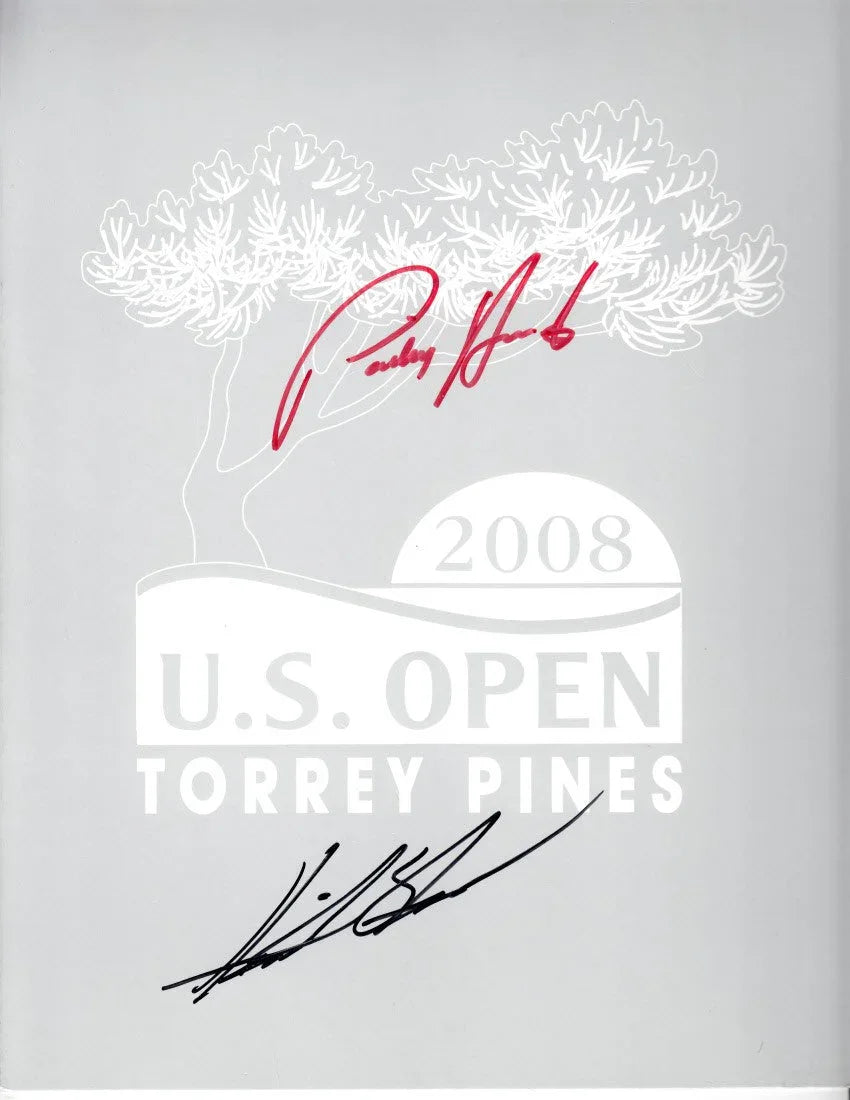 Padraig Harrington & Henrik Stenson signed 2008 US Open golf logo - AutographsForSale.com