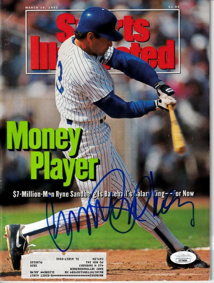 Ryne Sandberg autographed Chicago Cubs 1992 Sports Illustrated magazine JSA - AutographsForSale.com
