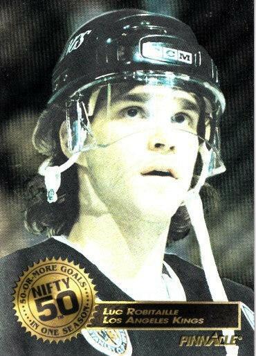 Luc Robitaille LA Kings 1993-94 Pinnacle Nifty 50 insert card - AutographsForSale.com