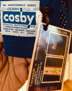 Phil Simms autographed NY Giants blue game model jersey JSA - AutographsForSale.com