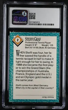 Steffi Graf 1989 SI for Kids tennis card CSG grade 9 MT - AutographsForSale.com