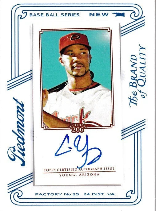 Chris Young certified signed Diamondbacks 2010 Topps T-206 card - AutographsForSale.com