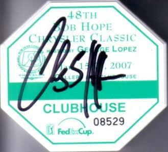 Charley Hoffman signed 2007 Bob Hope Chrysler Classic Badge - AutographsForSale.com