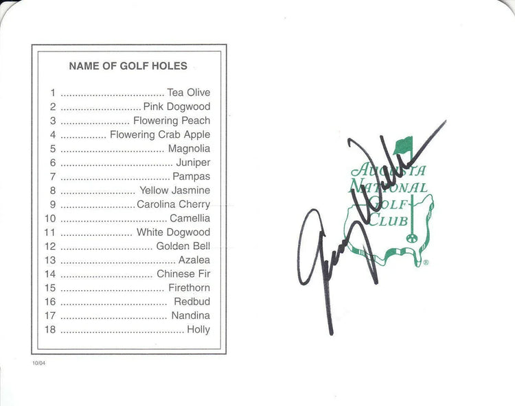 Jimmy Walker autographed Augusta National Masters scorecard - AutographsForSale.com
