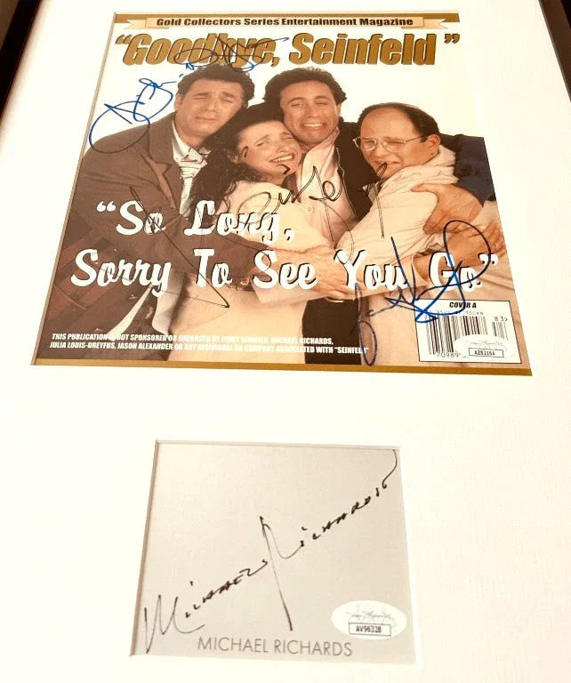 Jerry & full cast autographed 1998 Goodbye Seinfeld cover framed JSA - AutographsForSale.com