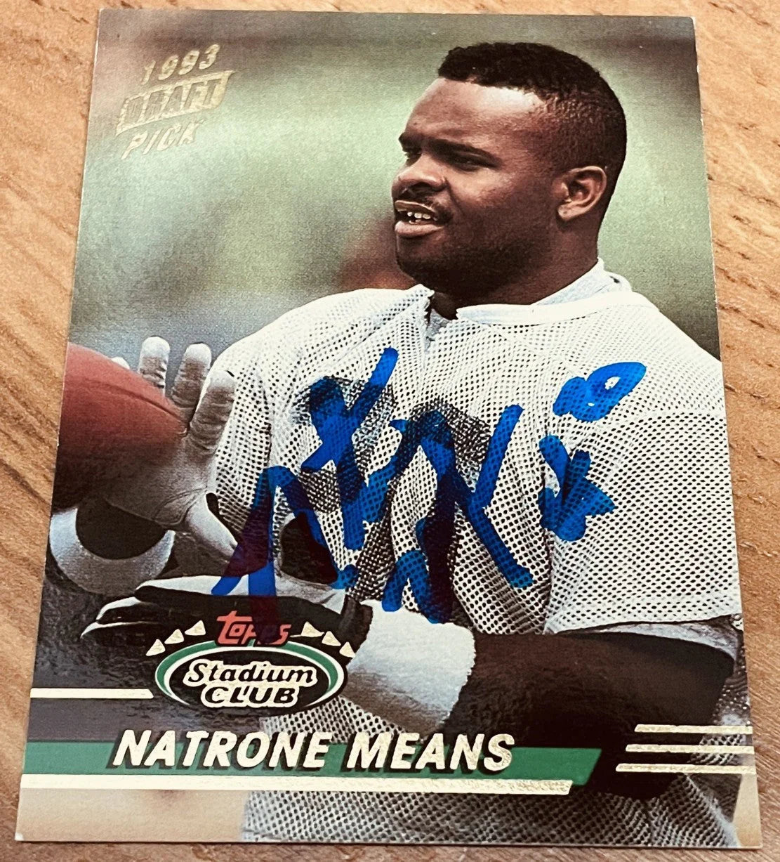 Natrone Means signed SD Chargers 1993 Stadium Club RC - AutographsForSale.com