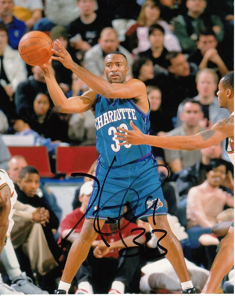 Hersey Hawkins autographed Charlotte Hornets 8x10 photo - AutographsForSale.com