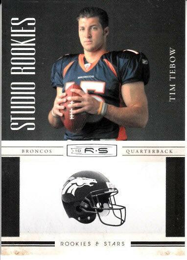 Tim Tebow Denver Broncos 2010 Panini Rookies and Stars Studio Rookie Card - AutographsForSale.com