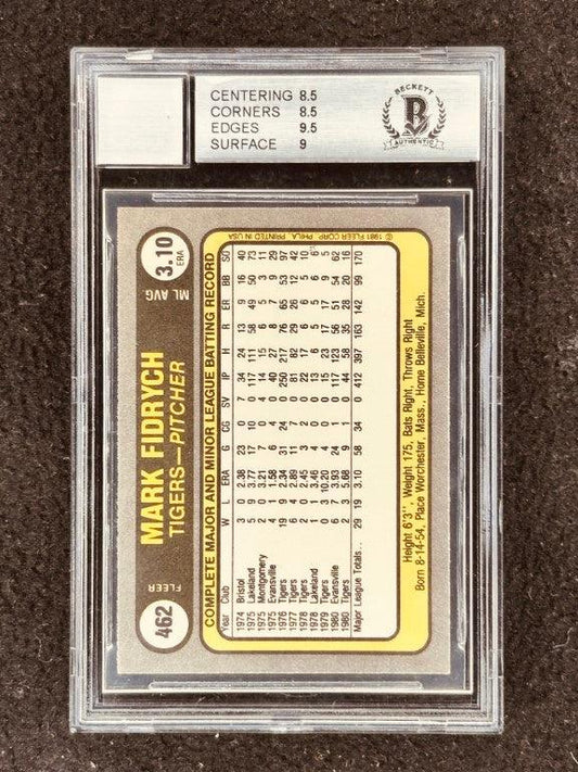 Mark Fidrych autographed Detroit Tigers 1981 Fleer card BGS Graded 8.5 BAS 8 - AutographsForSale.com