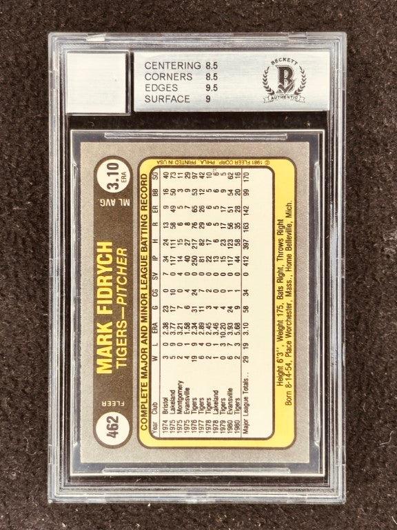 Mark Fidrych autographed Detroit Tigers 1981 Fleer card BGS Graded 8.5 BAS 8 - AutographsForSale.com