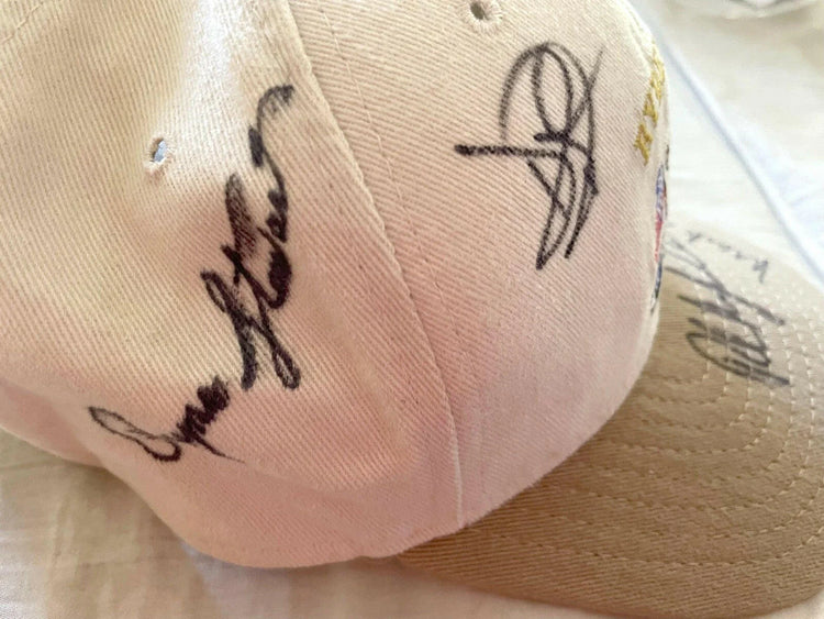 1999 US Ryder Cup team autographed golf cap Phil Mickelson Justin Leonard David Duval Mark O'Meara JSA - AutographsForSale.com