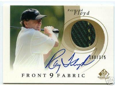Raymond Floyd certified signed 2002 SP golf Front 9 Fabric Worn Shirt card - AutographsForSale.com