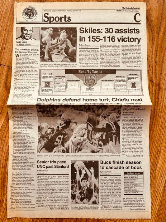 Scott Skiles Orlando Magic NBA Record 30 Assists 1990 Orlando Sentinel newspaper - AutographsForSale.com