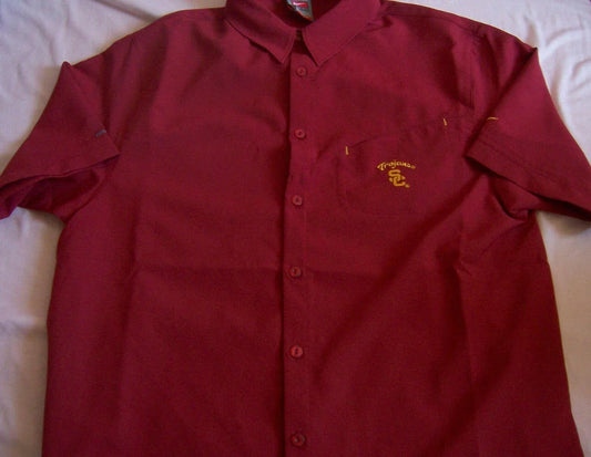 USC Nike cardinal red Dry Fit button down shirt LIKE NEW - AutographsForSale.com
