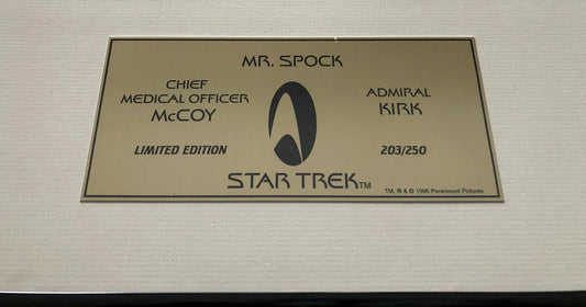 DeForest Kelley Leonard Nimoy William Shatner signed Star Trek 8x10 movie photos framed JSA - AutographsForSale.com