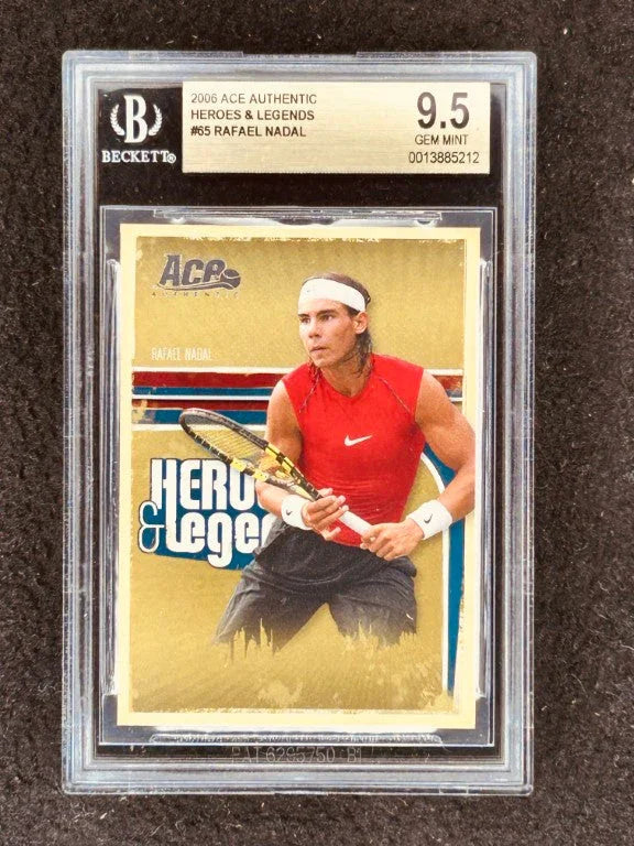 Rafael Nadal 2006 ACE Authentic Heroes & Legends card BGS 9.5 GEM MINT - AutographsForSale.com