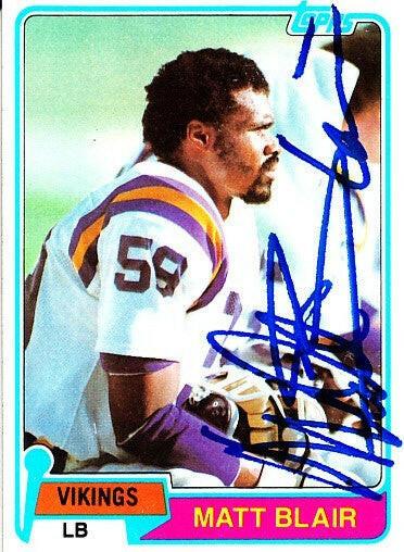 Matt Blair autographed Minnesota Vikings 1981 Topps card - AutographsForSale.com