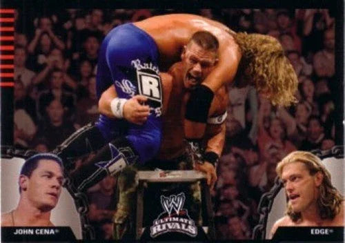 John Cena & Edge WWE Ultimate Rivals 2008 Topps wrestling card P1 - AutographsForSale.com