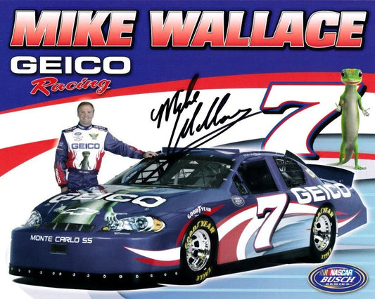 Mike Wallace autographed Geico Racing 8x10 NASCAR photo card - AutographsForSale.com