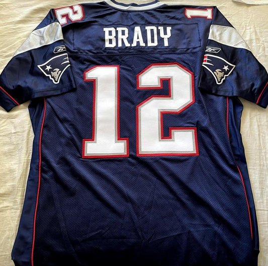 Tom Brady New England Patriots authentic Reebok Super Bowl 38 game model blue jersey NEW - AutographsForSale.com