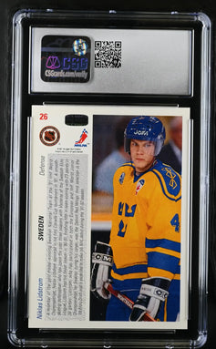 Nicklas Lidstrom Sweden 1991-92 Upper Deck RC CSG 9.5 MT+ - AutographsForSale.com