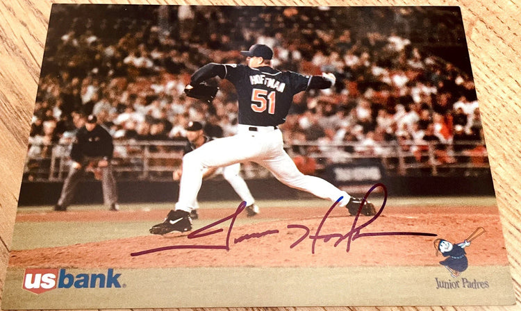 Trevor Hoffman signed 1996 SD Padres 5x7 US Bank photo card - AutographsForSale.com