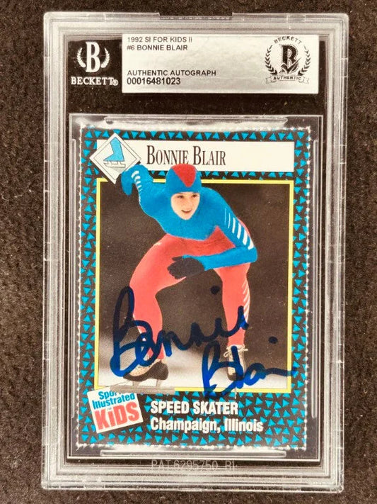 Bonnie Blair autographed 1992 Sports Illustrated for Kids Rookie Card BAS slabbed - AutographsForSale.com