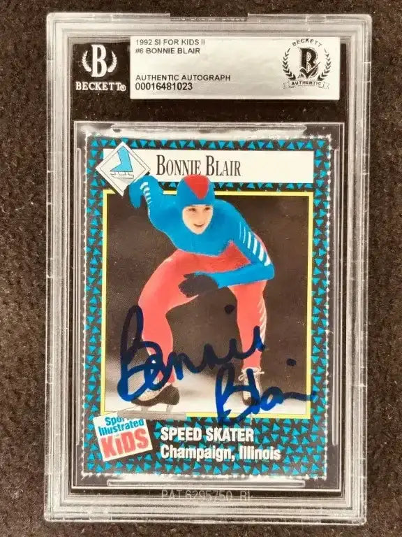 Bonnie Blair autographed 1992 Sports Illustrated for Kids Rookie Card BAS slabbed - AutographsForSale.com