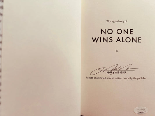 Mark Messier signed No One Wins Alone book Edmonton Oilers NY Rangers JSA - AutographsForSale.com