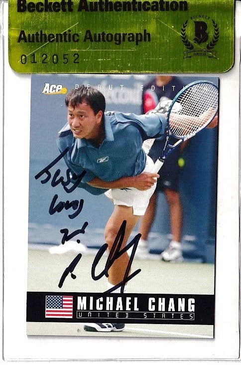Michael Chang autographed 2005 Ace Debut tennis card BAS - AutographsForSale.com