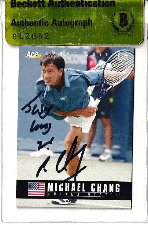Michael Chang autographed 2005 Ace Debut tennis card BAS - AutographsForSale.com