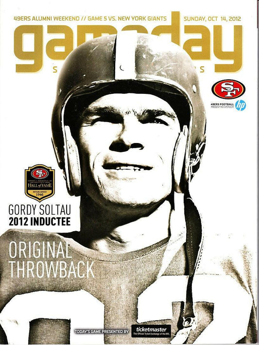 2012 San Francisco 49ers vs. New York Giants game program (Gordy Soltau cover) - AutographsForSale.com