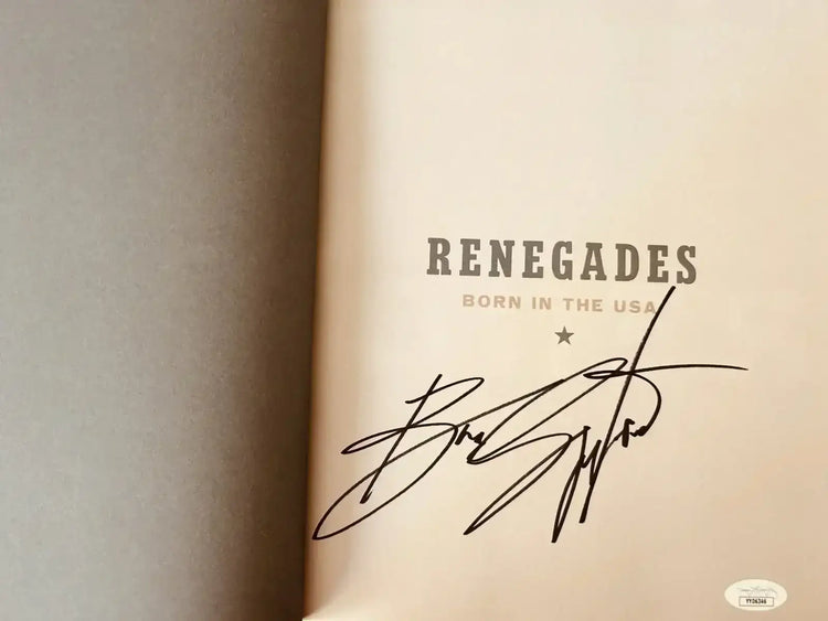 Bruce Springsteen autographed Renegades 1st edition book JSA - AutographsForSale.com