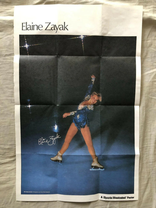 Elaine Zayak ice skating 1987 Sports Illustrated mini poster - AutographsForSale.com