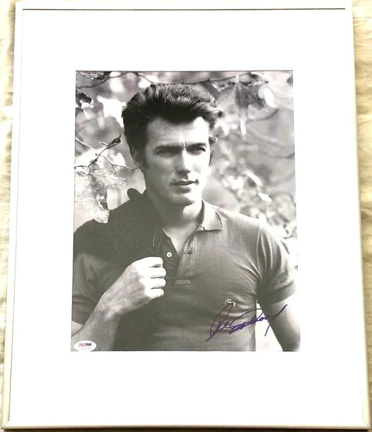 Clint Eastwood signed vintage B&W 11x14 photo framed PSA/DNA - AutographsForSale.com
