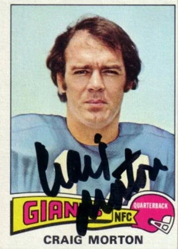 Craig Morton autographed New York Giants 1975 Topps card - AutographsForSale.com