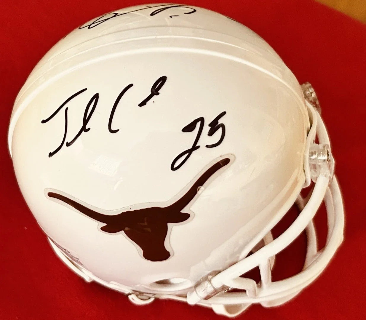 Jamaal Charles Limas Sweed signed Texas Longhorns mini helmet JSA - AutographsForSale.com